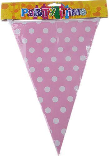 Rosa gepunktet Party Wimpelkette - Tortendekoshop