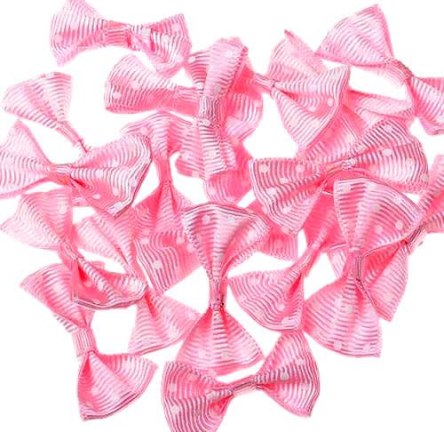 Rosa gepunktet Satin Schleifen - Tortendekoshop
