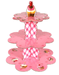 Rosa Karton Cupcake Ständer mit Cupcake Motiven - Tortendekoshop