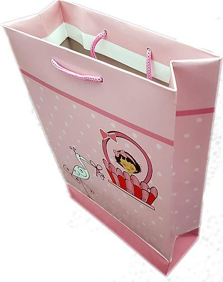 Rosa mit Baby Karton Geschenktüte, 17x22cm - Tortendekoshop