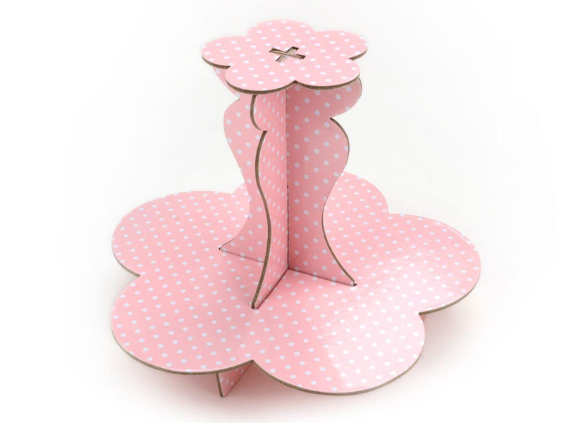 Rosa mit Pünktchen Cupcake, Muffin Ständer, klein - Tortendekoshop