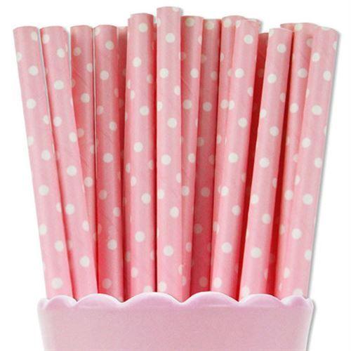 Rosa Papier Party Trinkhalme - Tortendekoshop