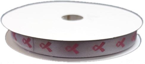 Rosa Satin Schleifenband mit Schleifen Motiven, 1cm - Tortendekoshop