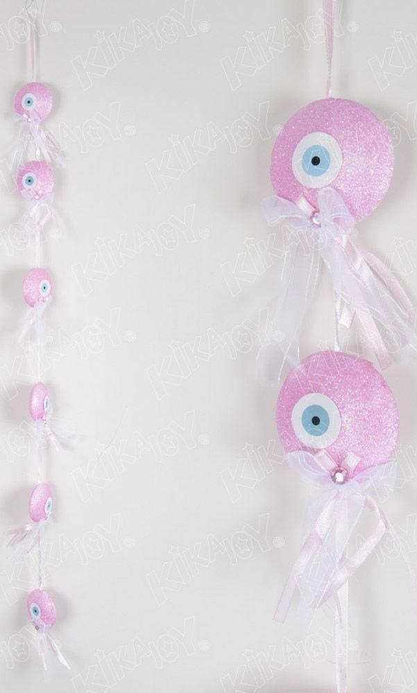 Rosa Türdeko Nazar Boncugu, Schützende Auge aus Styropor - Tortendekoshop