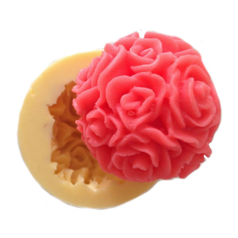 Rosen Blumen Ball Silikonform, klein - Tortendekoshop