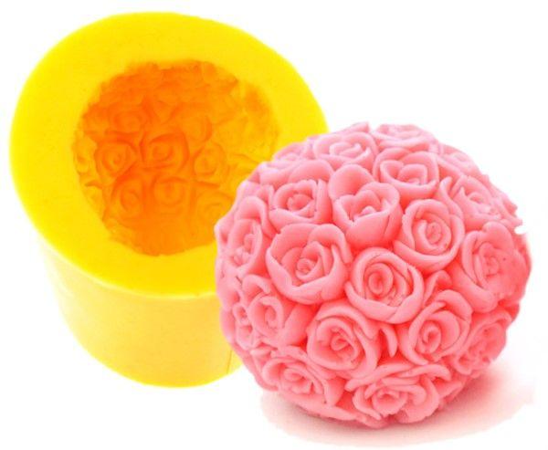 Rosen Blumen Ball Silikonform - Tortendekoshop