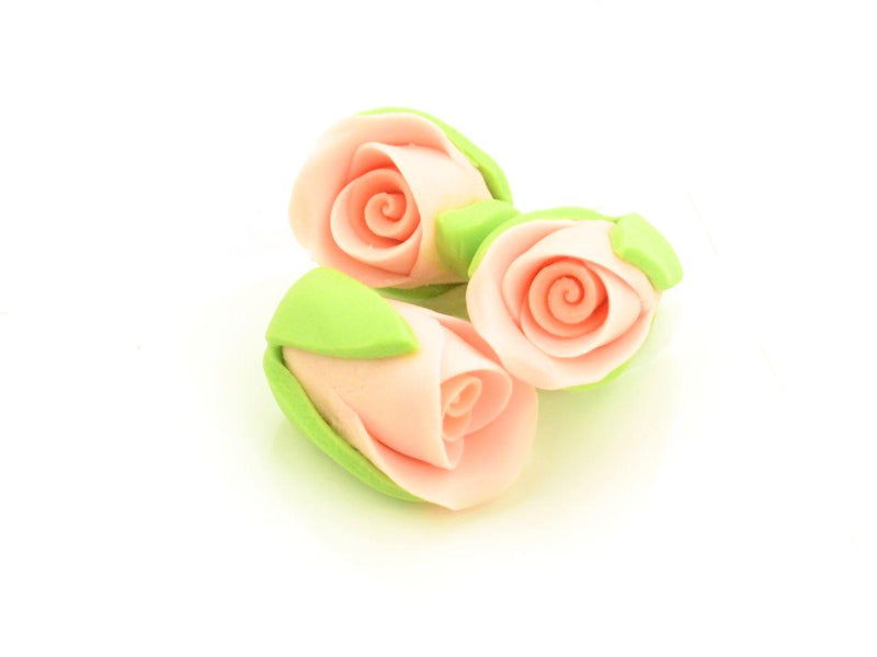 Rosenknospen lachs Zucker, 3 Stück - Tortendekoshop