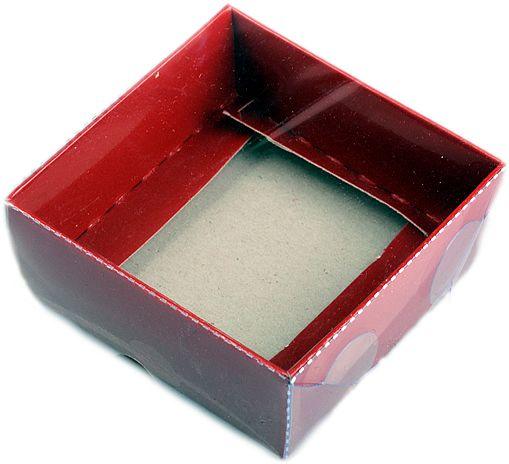 Rot Acetat Schachteln, 8x8x3cm - Tortendekoshop