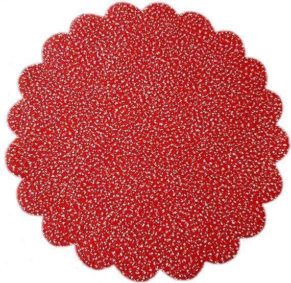 Rot Deko Tüllbeutel mit Glitzer - Tortendekoshop