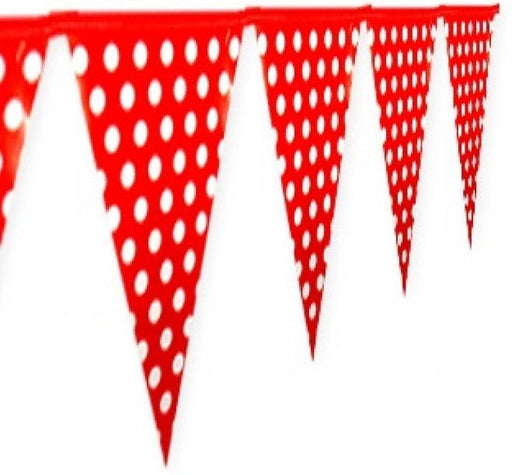 Rot gepunktet Party Wimpelkette - Tortendekoshop