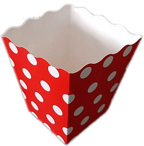 Rot Gepunktet Popcorn Box - Tortendekoshop