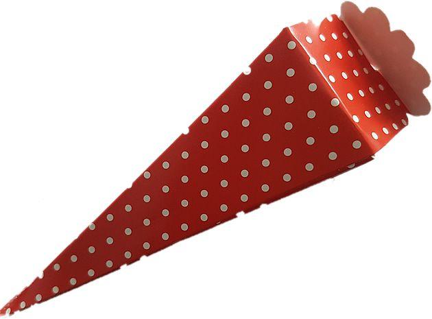 Rot gepunktet Zuckertüten - Tortendekoshop