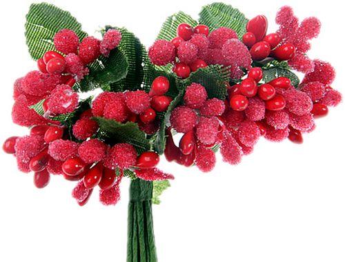 Rot Knospe Deko Blumen mit Draht - Tortendekoshop