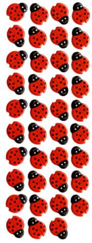 Rot Marienkäfer Deko Sticker, 1cm, 60stk - Tortendekoshop