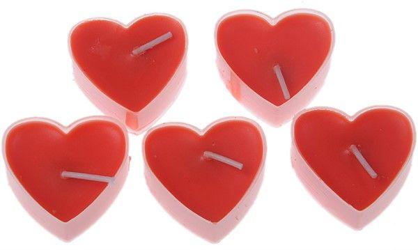 Rot mini Herz Kerzen Set - Tortendekoshop
