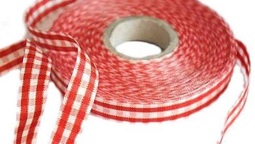 Rot Satin Schleifenband mit viereck, 1cm - Tortendekoshop