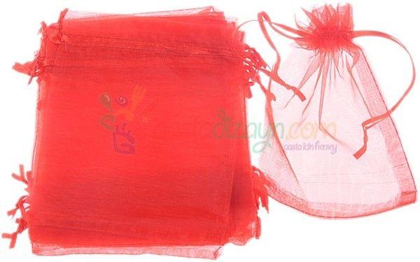 Rot Tüllbeutel, 12x10cm - Tortendekoshop