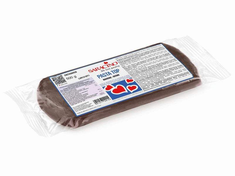 Saracino Fondant Pasta Top braun, 500g - Tortendekoshop
