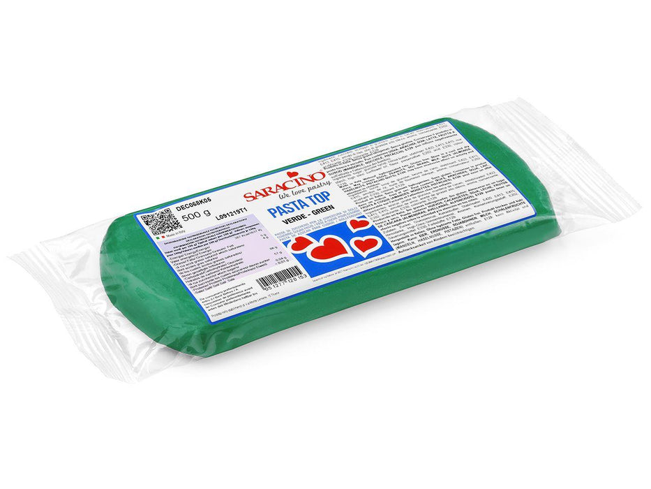 Saracino Fondant Pasta Top grün, 500g - Tortendekoshop
