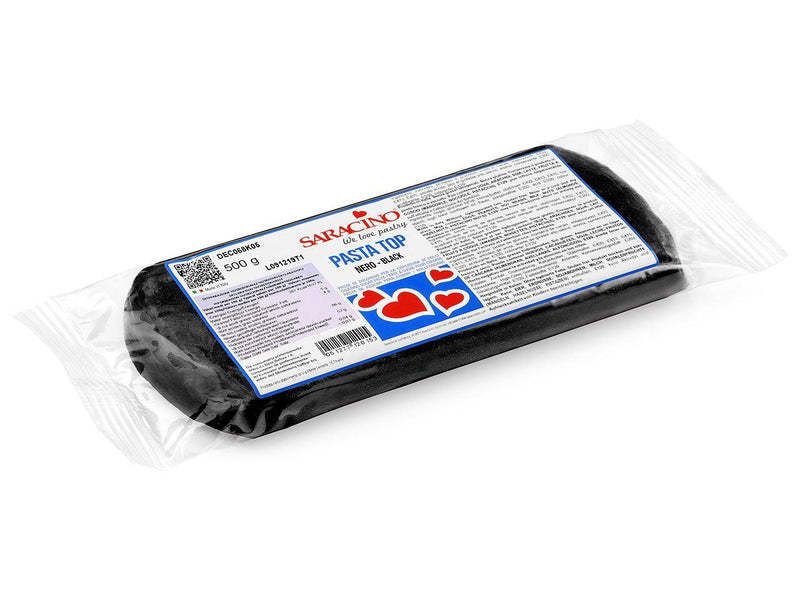 Saracino Fondant Pasta Top schwarz, 500g - Tortendekoshop