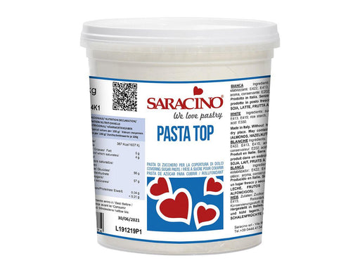 Saracino Fondant Pasta Top weiß, 1kg - Tortendekoshop