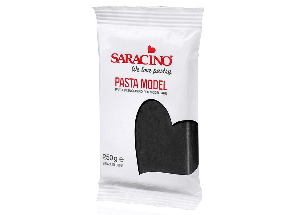 Saracino Modellierfondant Pasta Model schwarz, 250g - Tortendekoshop