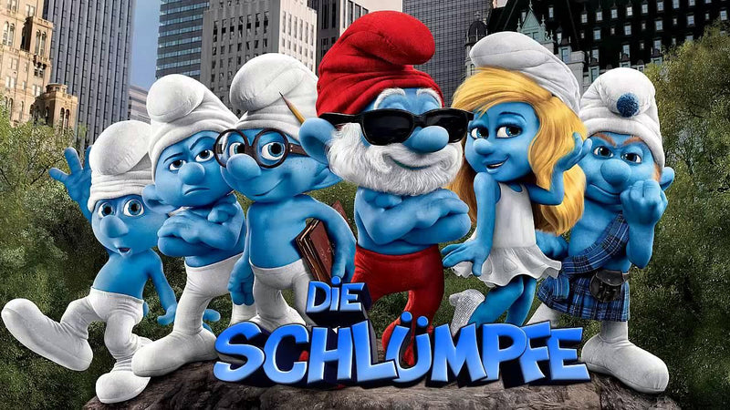 Schlümpfe Tortenaufleger, Rechteckig - Tortendekoshop