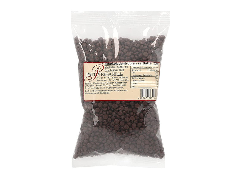 Schokoladentropfen Zartbitter, 1,0kg - Tortendekoshop