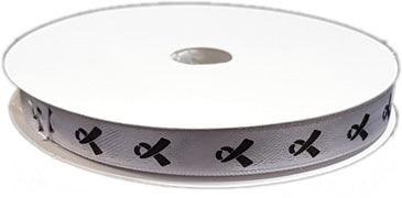Schwarz Satin Schleifen Motiven Schleifenband, 1cm - Tortendekoshop