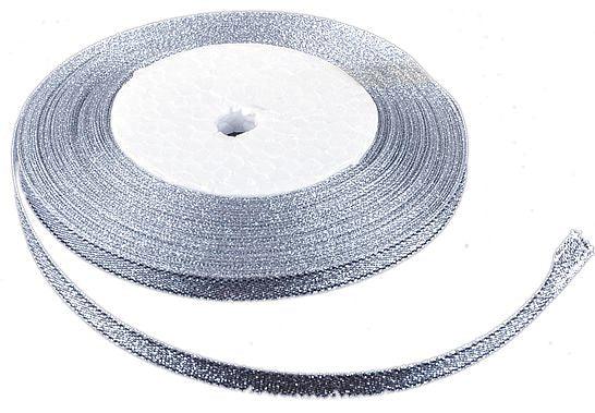 Siber Schleifenband mit Glitzer ,1cm - Tortendekoshop