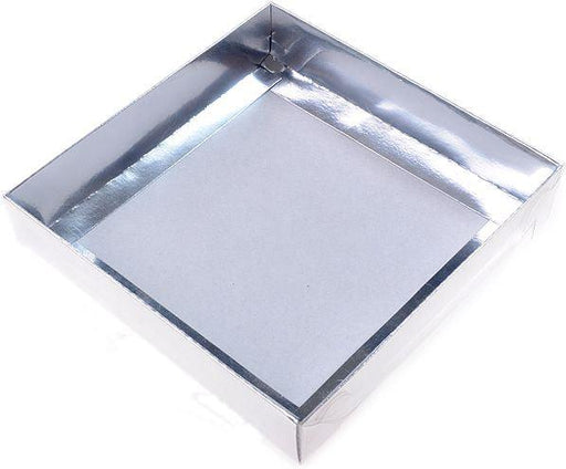 Silber Acetat Schachteln, 15x15x3cm - Tortendekoshop