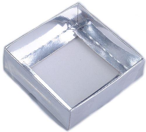 Silber Acetat Schachteln, 8x8x3cm - Tortendekoshop