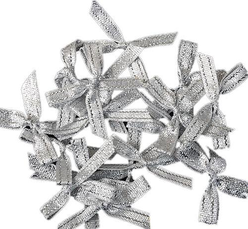 Silber Deko Schleifen, 3cm - Tortendekoshop