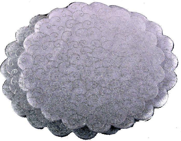Silber Deko Tüll mit Glitzereffekt - Tortendekoshop