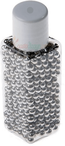 Silber Essbare Dekoration Zucker Perlen, 5mm - Tortendekoshop