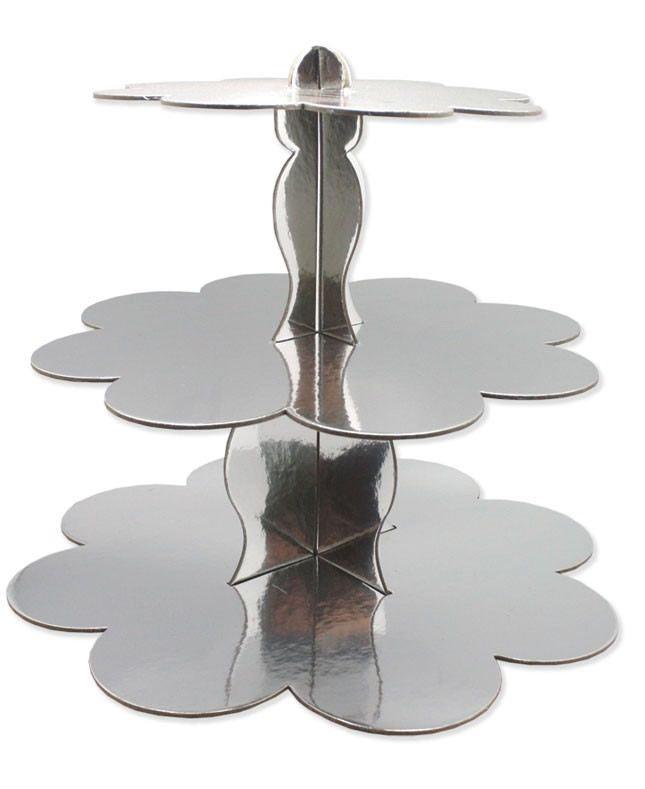 Silber Karton Cupcake, Muffin Ständer - Tortendekoshop