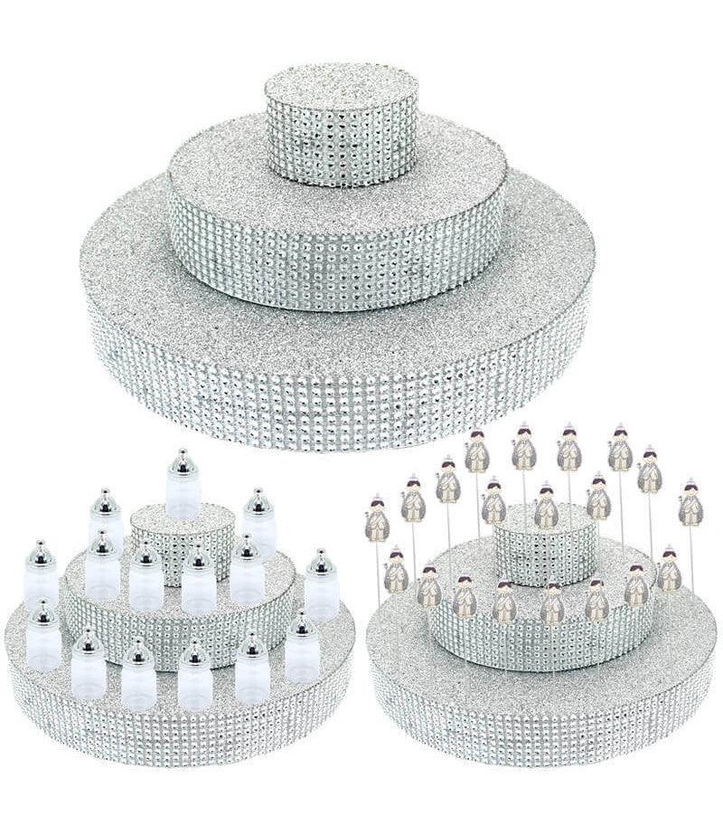 Silber Styropor Stand mit Glitzer - Tortendekoshop