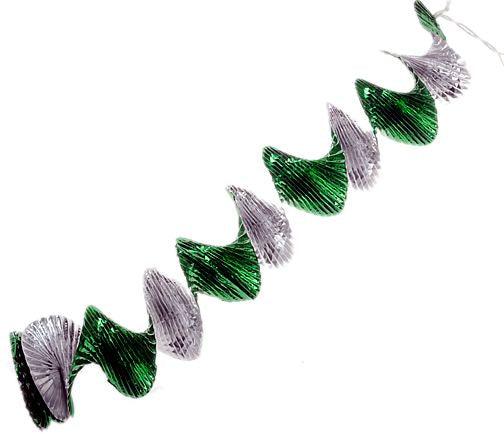 Silber und Grün Party Girlande - Tortendekoshop