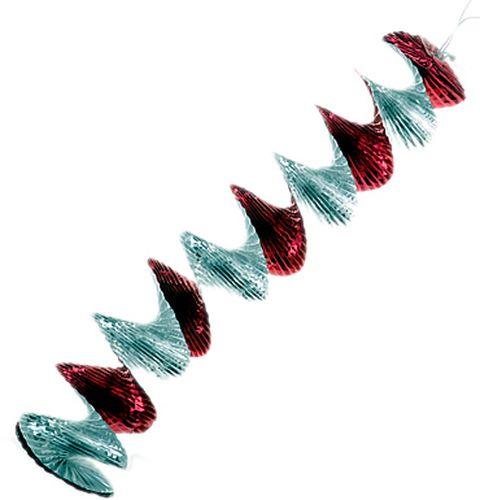 Silber und Rot Party Girlande - Tortendekoshop