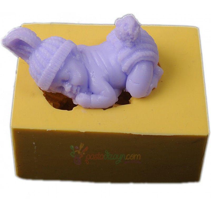 Silikon Baby Schlafende mit Kappe Silikonform - Tortendekoshop