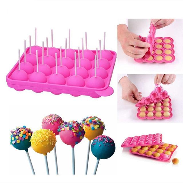 Silikon Cake Pop, Popcake Maker Backform, 16er Set - Tortendekoshop