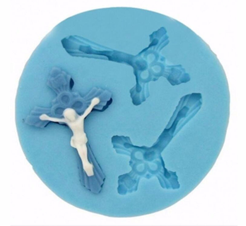 Mini Kreuz, Jesus Silikonform - Tortendekoshop