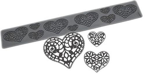 Silikon Muster Übertragungs Form mit Herzmotiven - Tortendekoshop