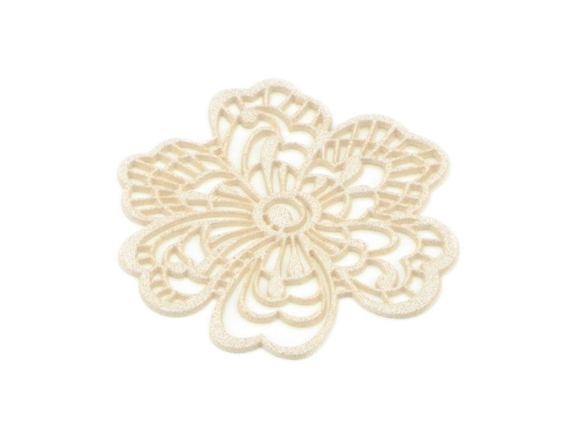Spitzendekor Flower pearl white - Tortendekoshop