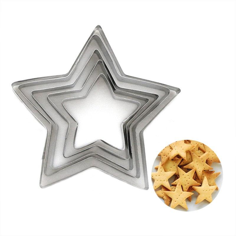 Stern Ausstechform Set, Edelstahl - Tortendekoshop