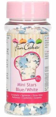 Streudekor Sterne blau-weiß, 60g - Tortendekoshop