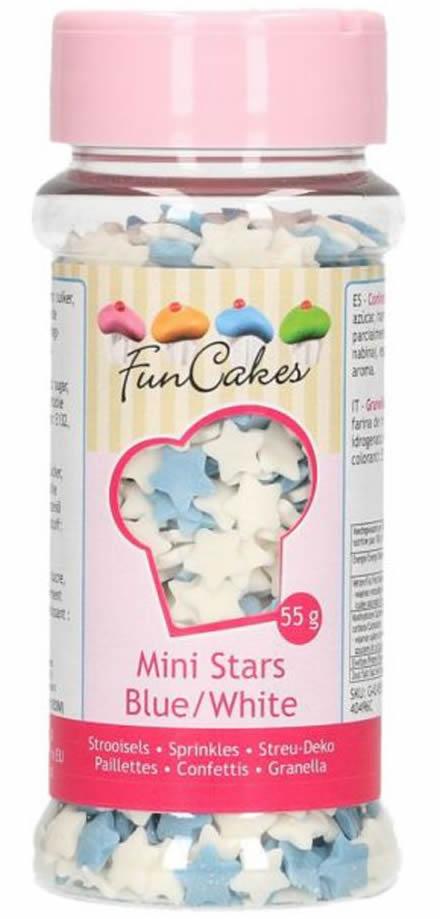 Streudekor Sterne blau-weiß, 60g - Tortendekoshop