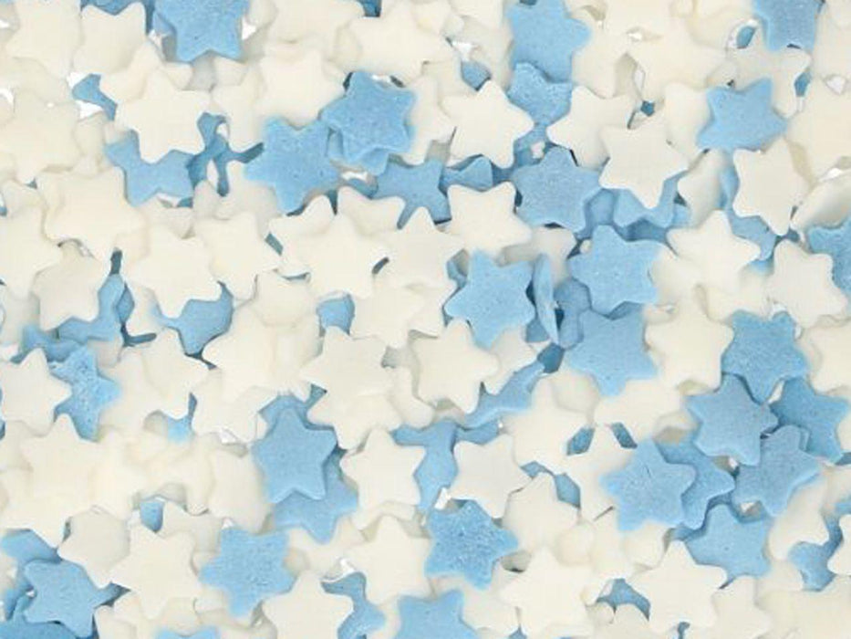 Streudekor Sterne blau-weiß, 60g - Tortendekoshop