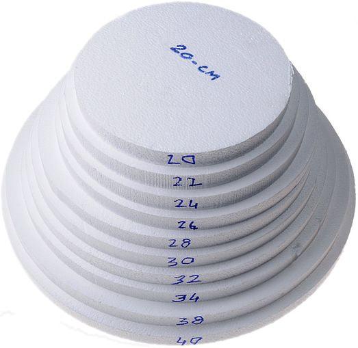 Styropor Torten Dummy Rund, 24x2cm - Tortendekoshop