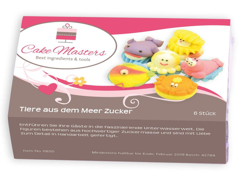 Tiere aus dem Meer Zucker, 6 Stück - Tortendekoshop